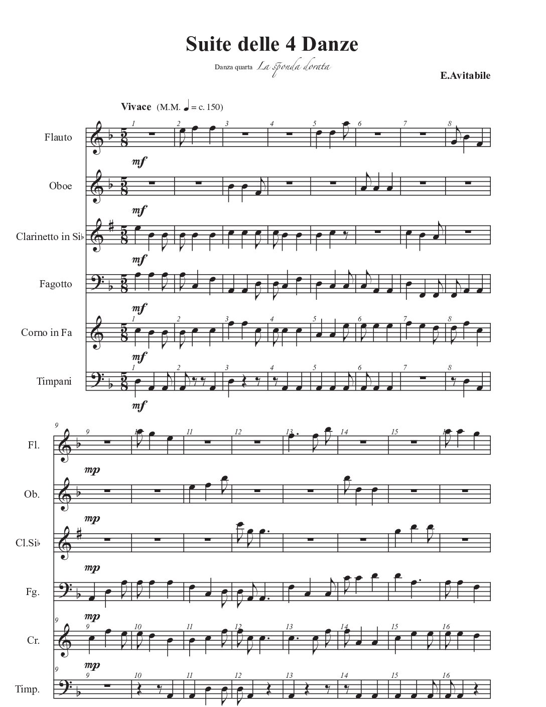 Suite delle 4 Danze - Danza quarta _La Sponda dorata_ - Enzo Avitabile
